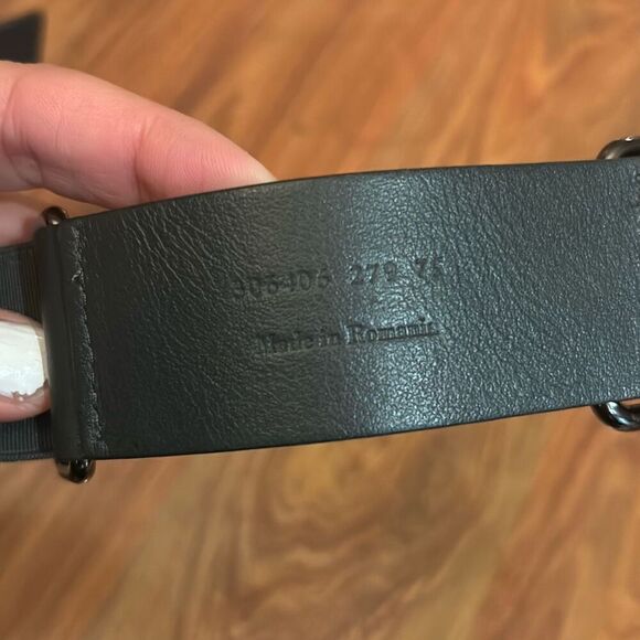 Akris black belt trapezoid stretch belt with leather s/m - Picture 5 of 8